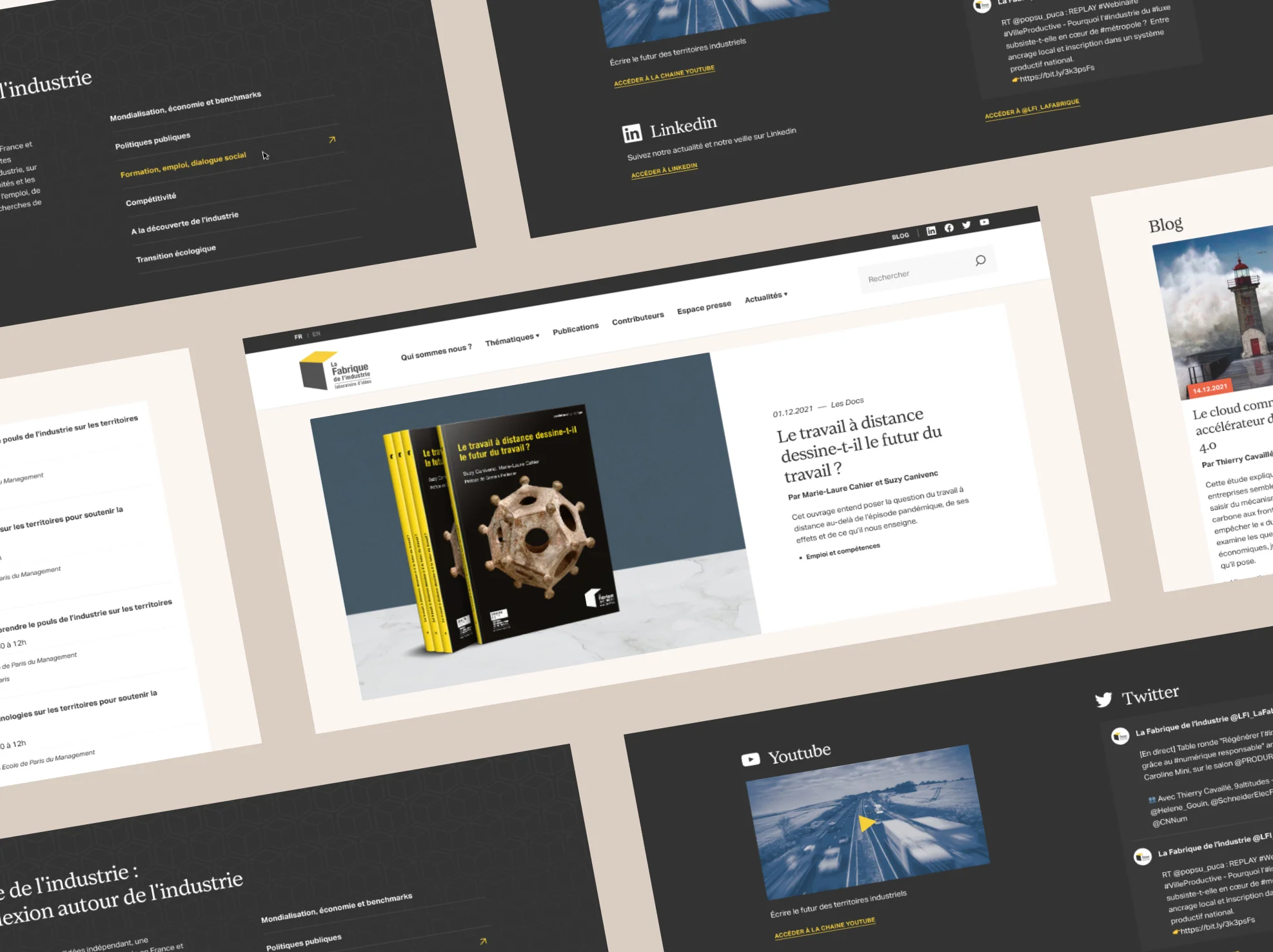 Illustration du site vitrine de La Fabrique de l'Industrie, réalisé en 2021