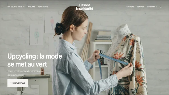 Illustration du site vitrine de Tissons la Solidarité, réalisé en 2019
