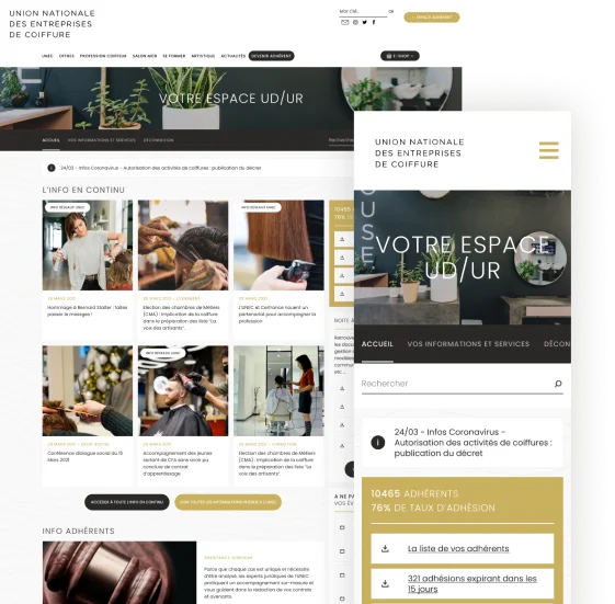 Illustration de l'espace Adhérent de l'UNEC, réalisé en 2021